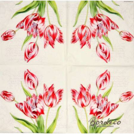 Serwetka decoupage firmy AMBIENTE tulipany 33x33cm